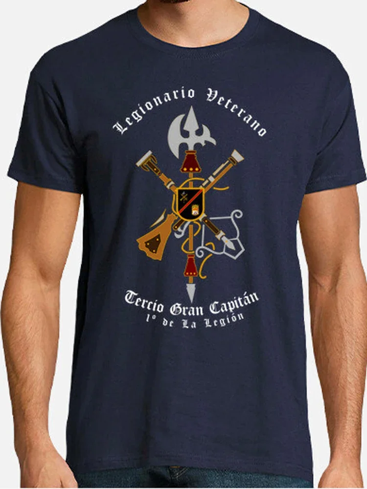 Tercio Gran Capitan Legionario Veterano Spanish Legion Veterans T-Shirt New 100% Cotton Short Sleeve O-Neck Casual Mens T-shirt