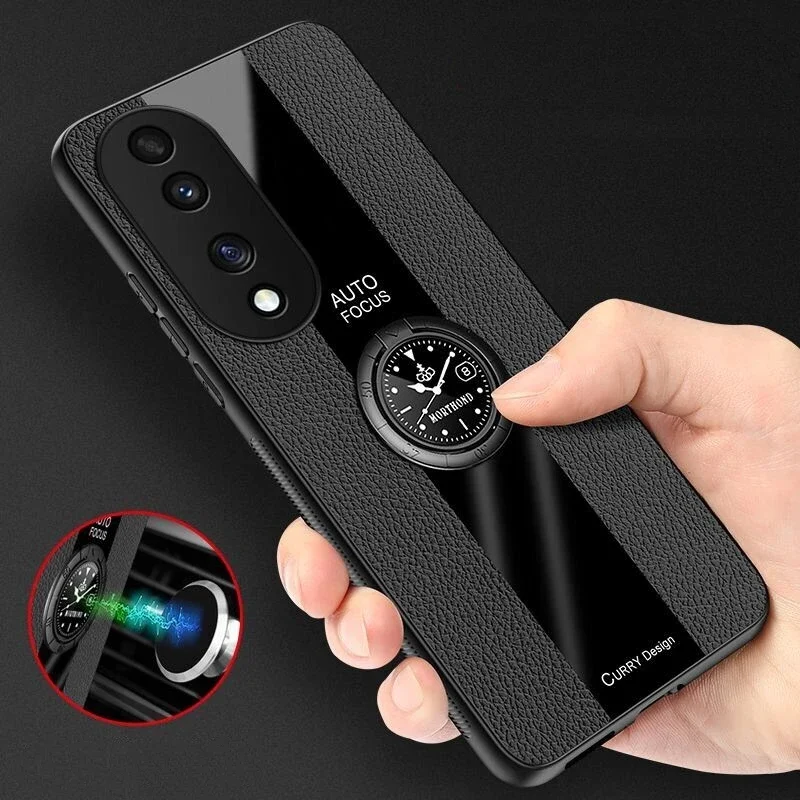 

Magnetic Holder Case For Honor 70 Pro 60 50 Luxury Leather Cover For Huawei Nova 10 9 SE 8 10SE Shockproof Ring Bumper Honor70