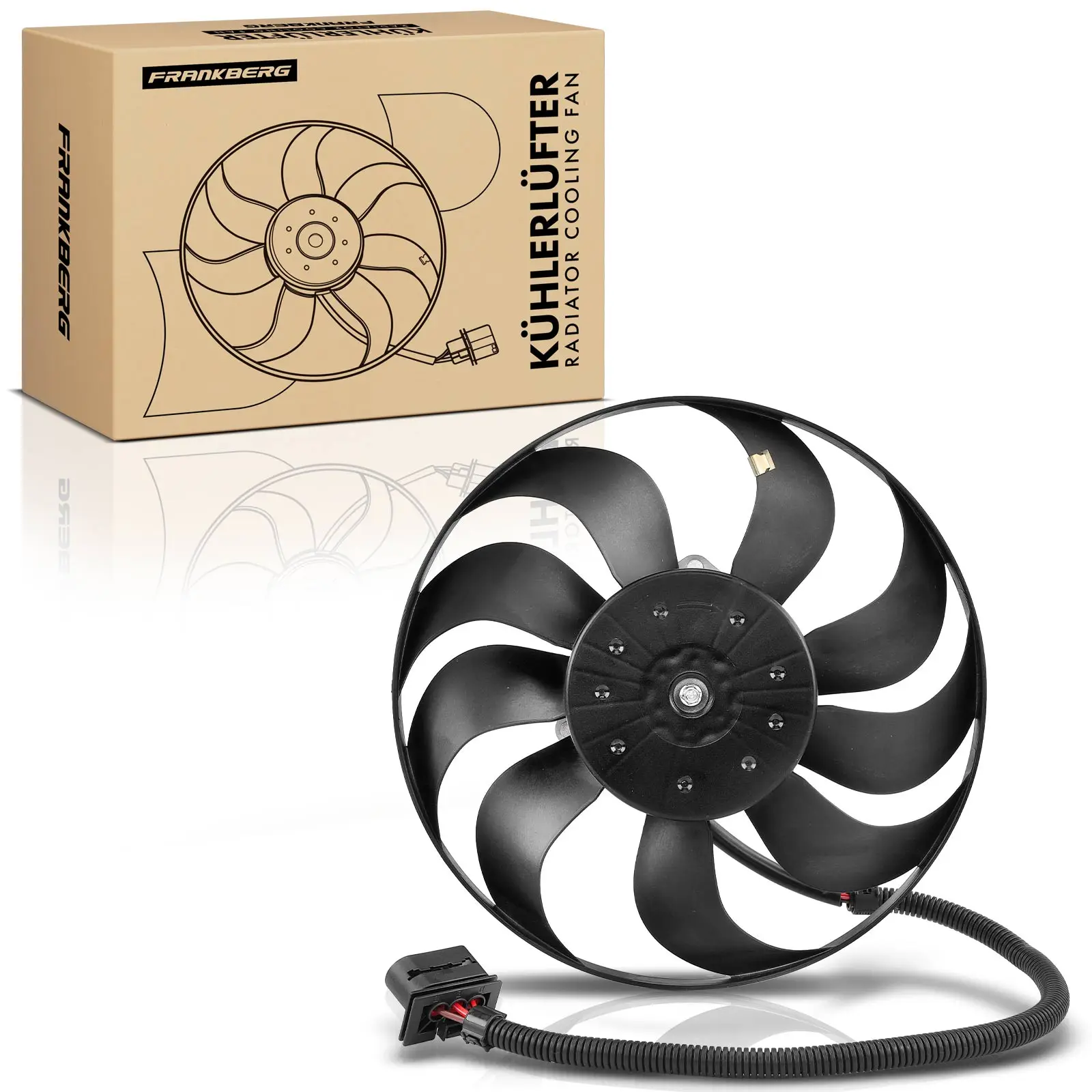 Ventilador de Refrigeración del Motor Frankberg 1x para VW Golf IV 1J Audi A3 8L TT 8N Seat Leon 75612 1J0959455R