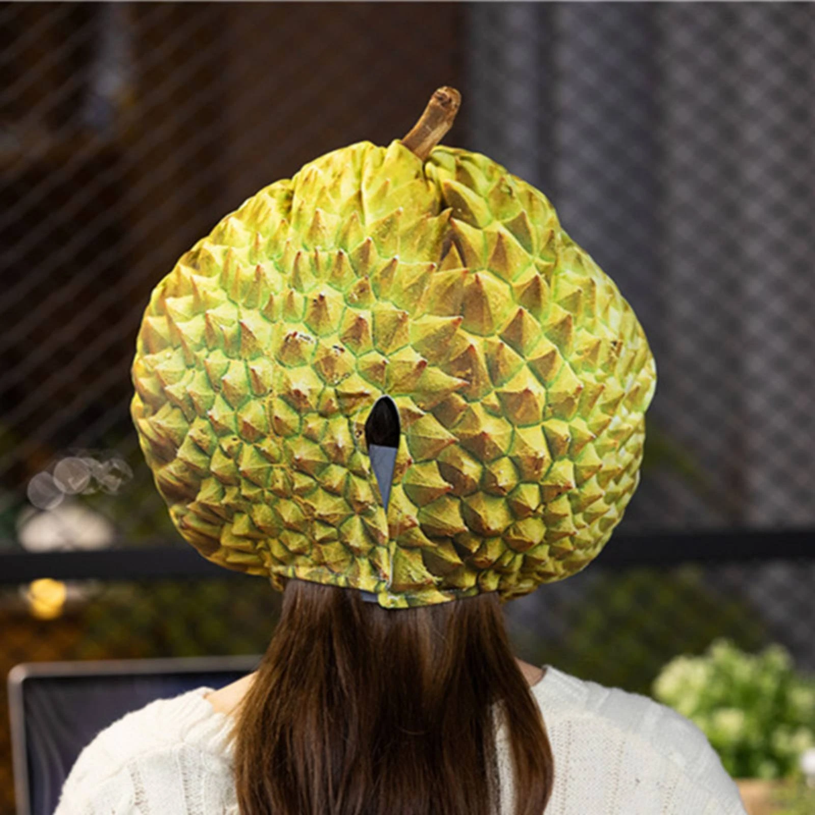 

Durian Hat Cute Durian Head Hat Funny Fruit Headpiece Soft Fruit Costume Headgear Soft for Girls, Party, Dress Up