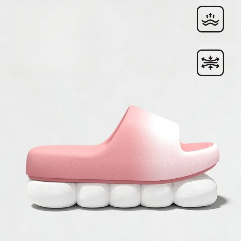 Paar-Stil Frühling und Sommer Trendige Farbverlauf-EVA-Slipper mit weicher, dicker Sohle, bequem und modisch, für drinnen, Badezimmer, draußen, lässig, vielseitig, für Männer und Frauen – Detail 7