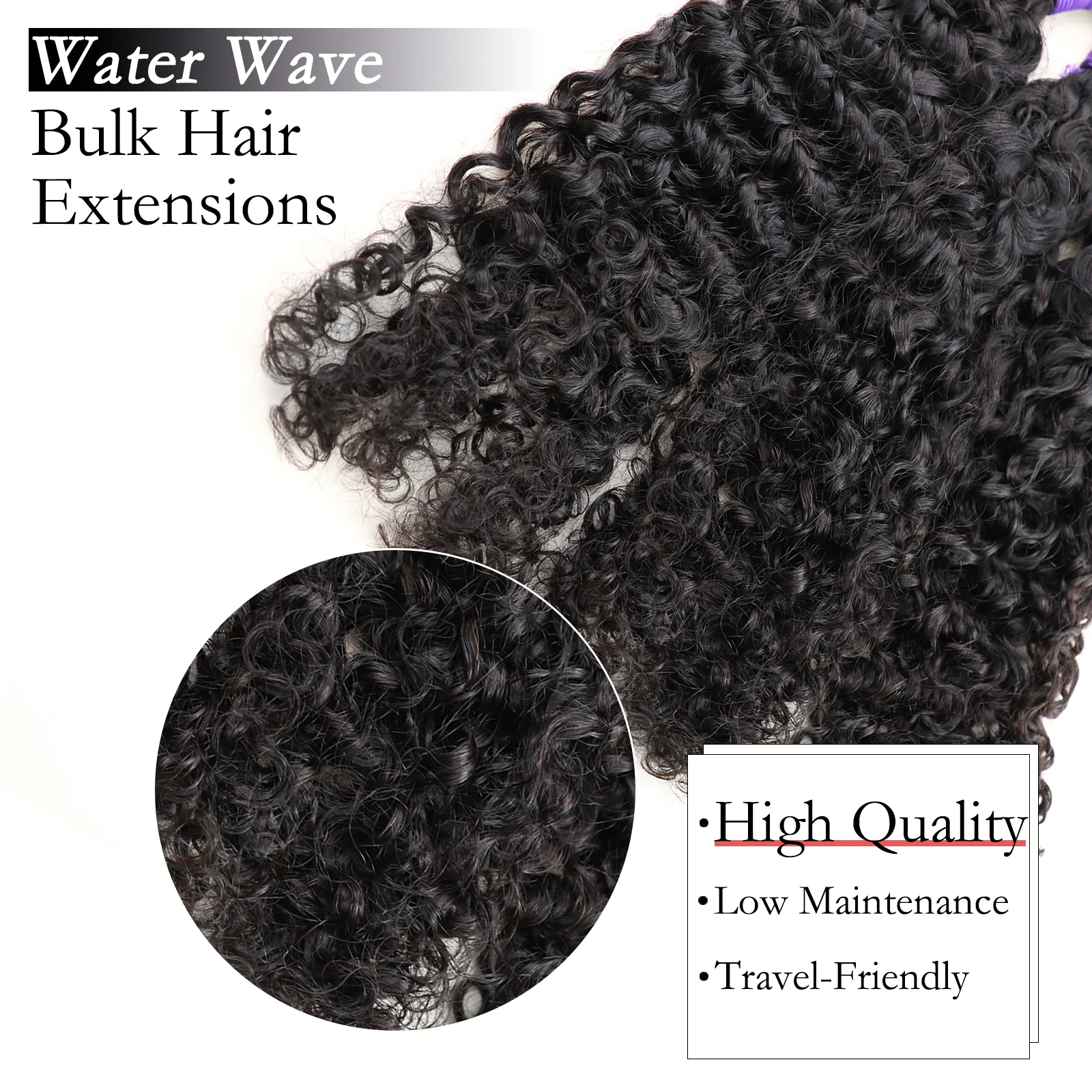 Water Wave Bulk Human Hair For Braiding 100g No Weft Brazilian Human Hair Bulks Micro Braiding Hair Extensions For Boho Braids