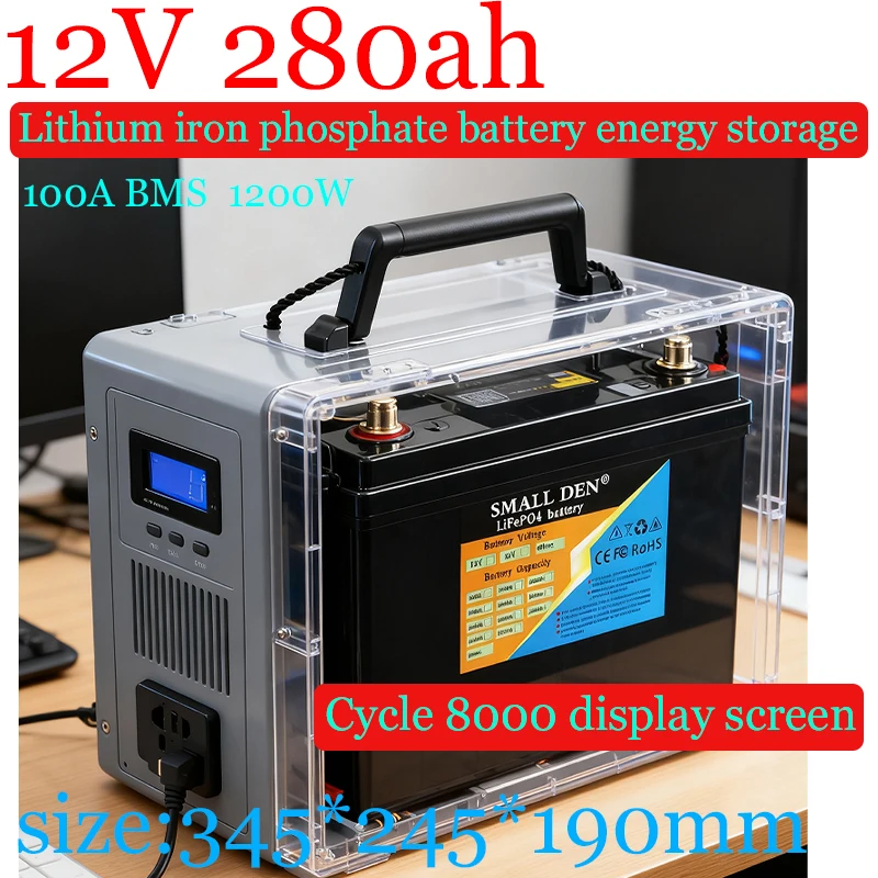 

Литиевая батарея LiFePO4 12 В, 280 Ач, с 100 А BMS, 1200 Вт, идеально подходит для автофургонов, гольф-кара, солнечной системы, троллингового двигателя, лодок, солнечной энергии