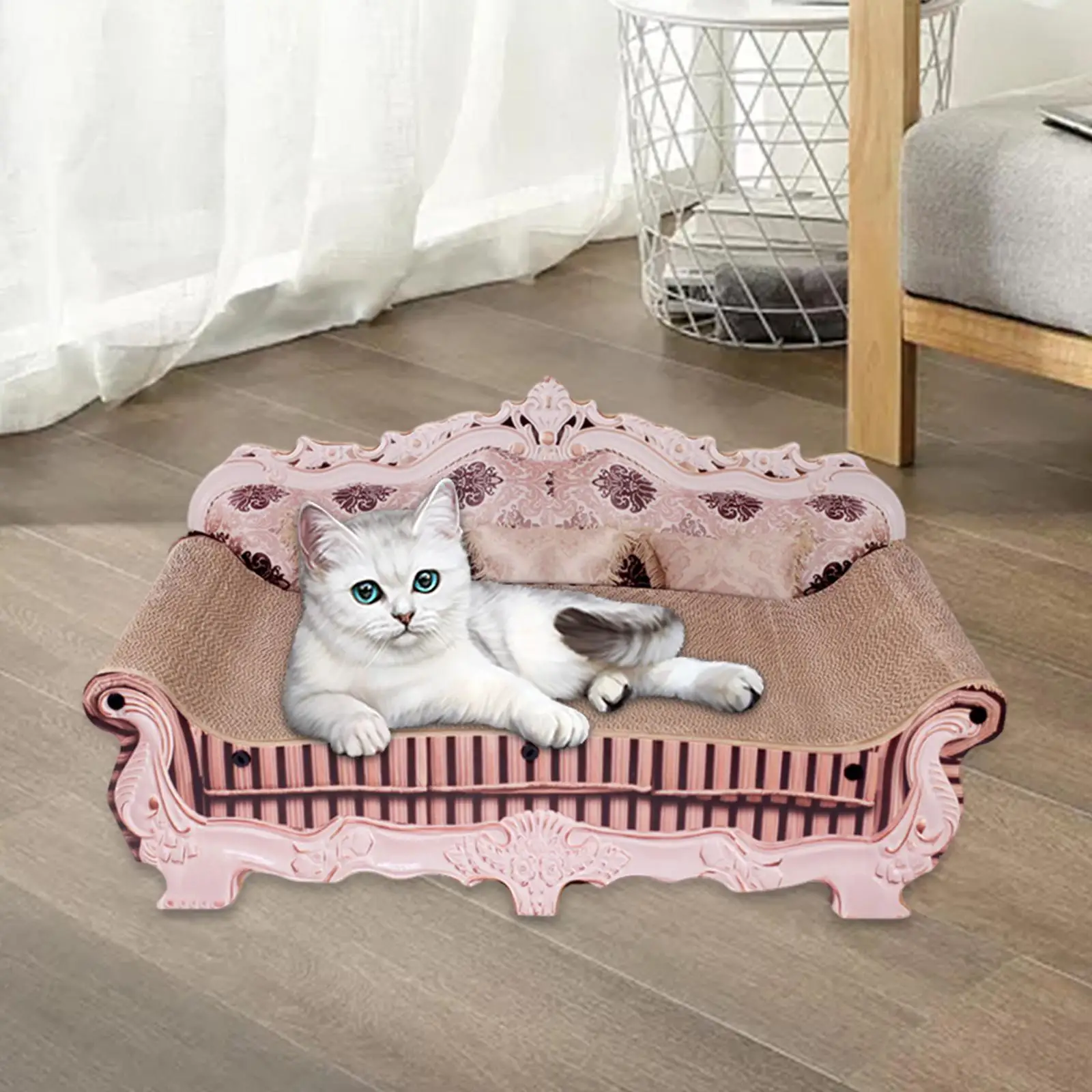 Rascador sofá para gatos con nido – Tabla para afilar garras - imagen 4