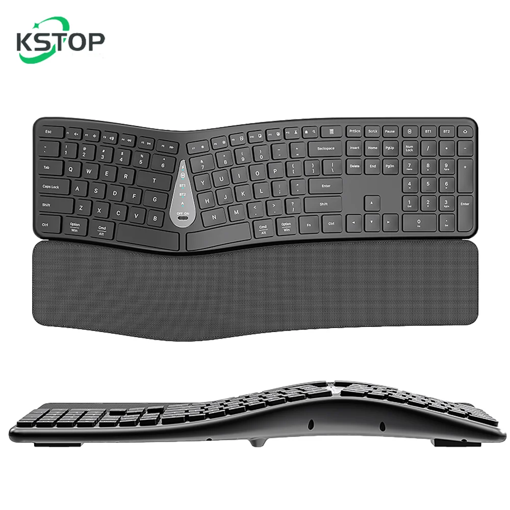 

KSTOP Ergonomic Wireless Bluetooth Keyboard Laptop Office Keyboard Palm Rest for Laptops Desktop Computers Ergonomic Keyboard