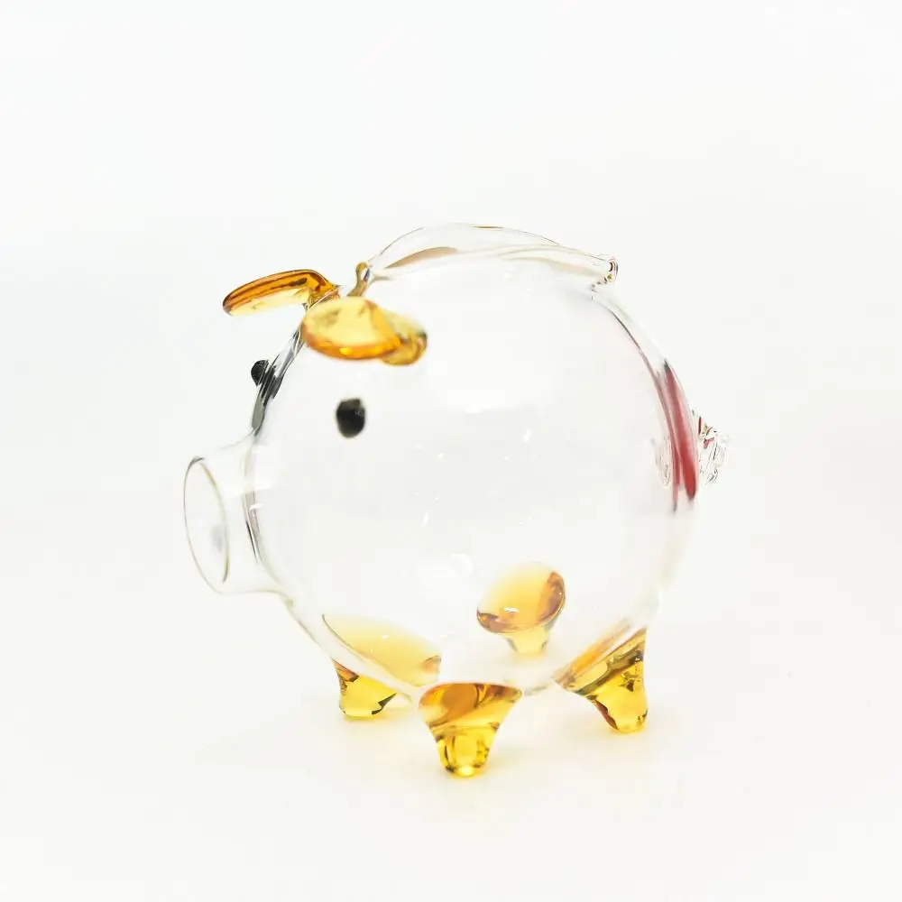 Transparent Cartoon Piggy Money Bank Multi-purpose Lightweight Glass Money Jar Handmade Practical Coins Saving Box Gift
