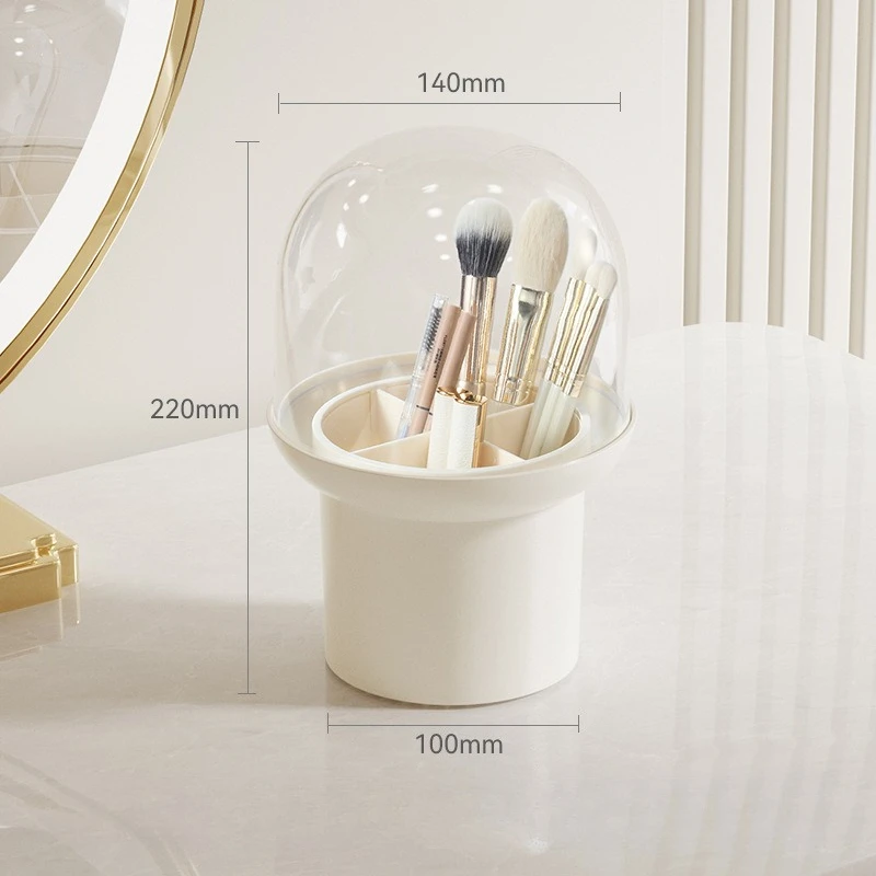 Makeup Brush Organizer Dustproof Compartment Desktop Cosmetic Organizer Dresser Pencil Lipstick Holder