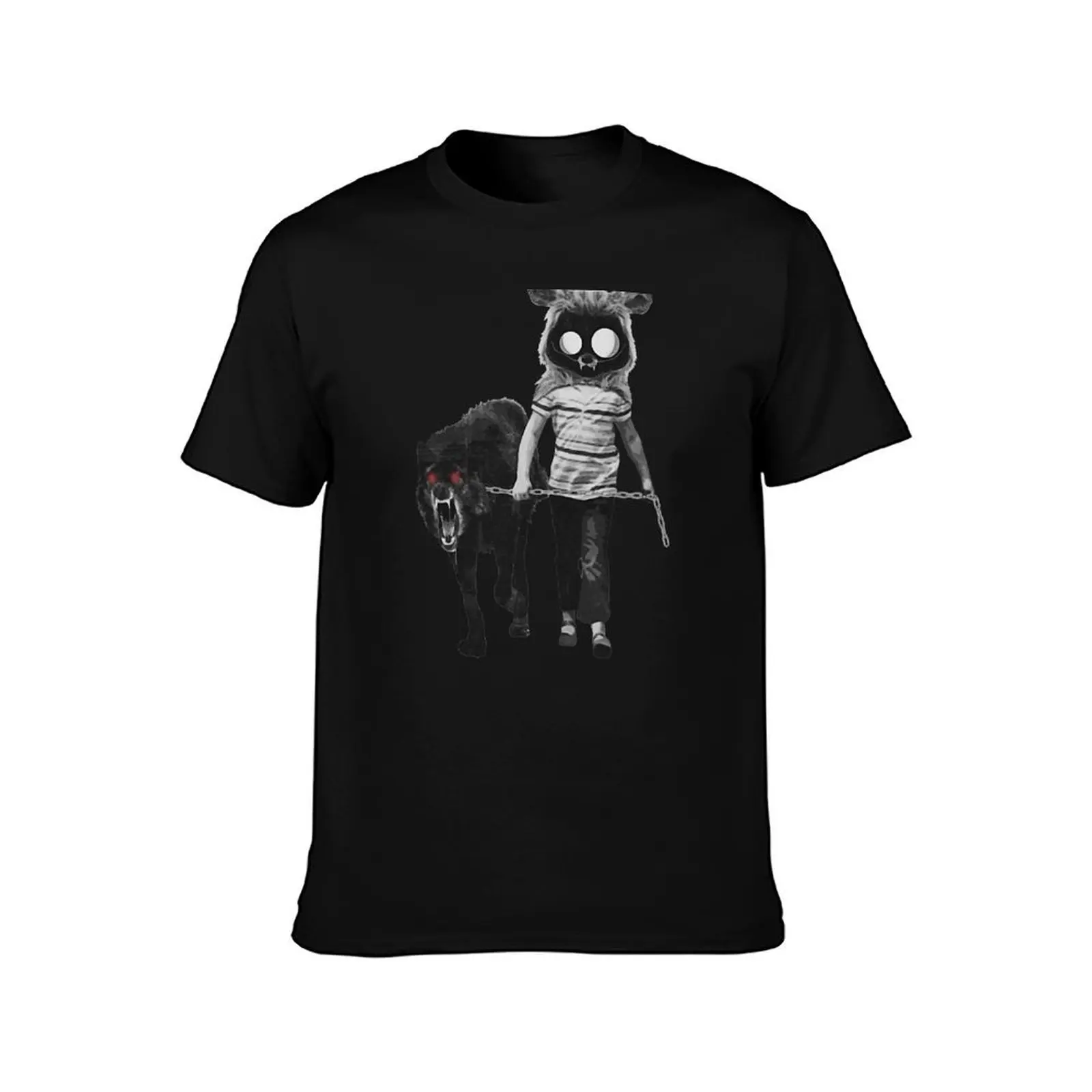 out for a walk (black and white) T-Shirt Retro Style Print Casual Top T-Shirt