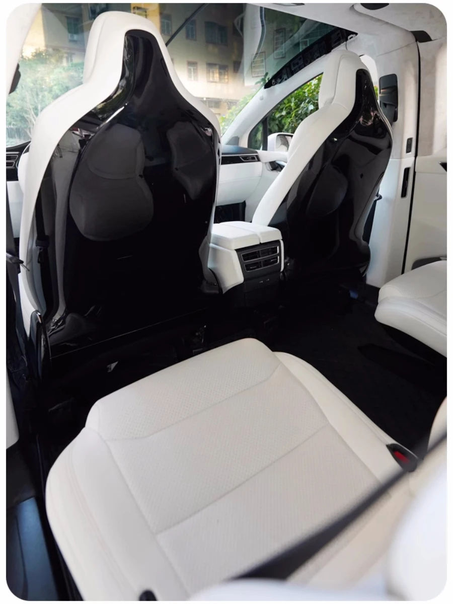 Full Set Car Seat Covers for Tesla Model X 2017-2024 5/6/7 Seater PU Leather Car Front & Rear Seat Protectors Accessories