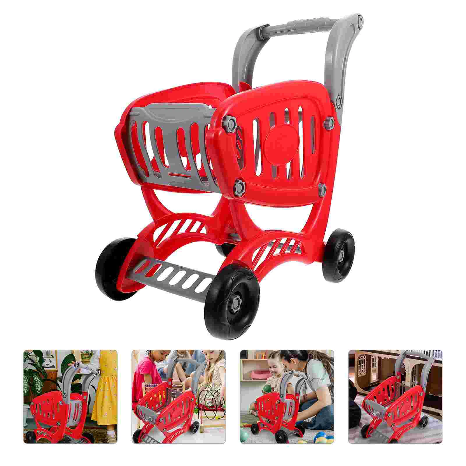 Simulation Basket Toy Children’s Toys Early Education Role-playing House Shopping Cart Kids Abs Simulated Trolley