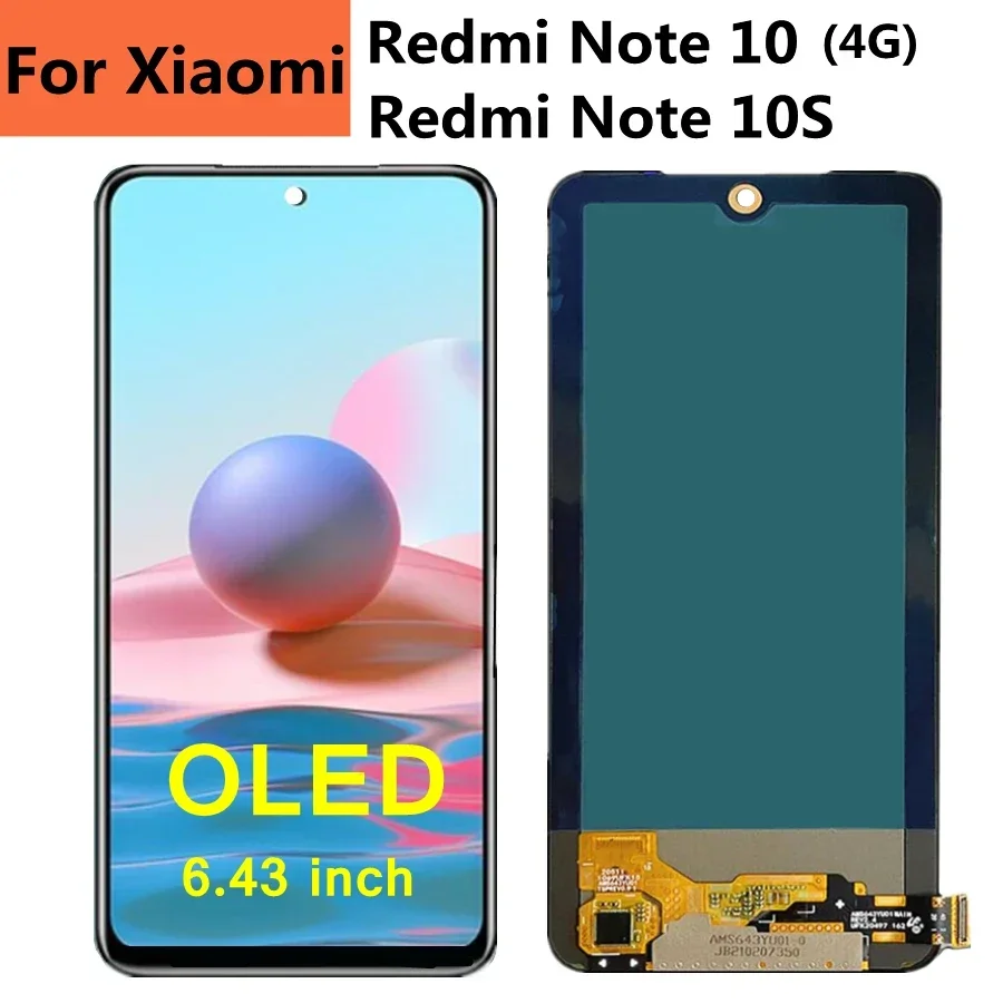 6.43'' OLED Screen For Xiaomi Redmi Note 10 4G LCD M2101K7AI M2101K7AG Display With Screen Digitizer For Redmi Note 10S lcd