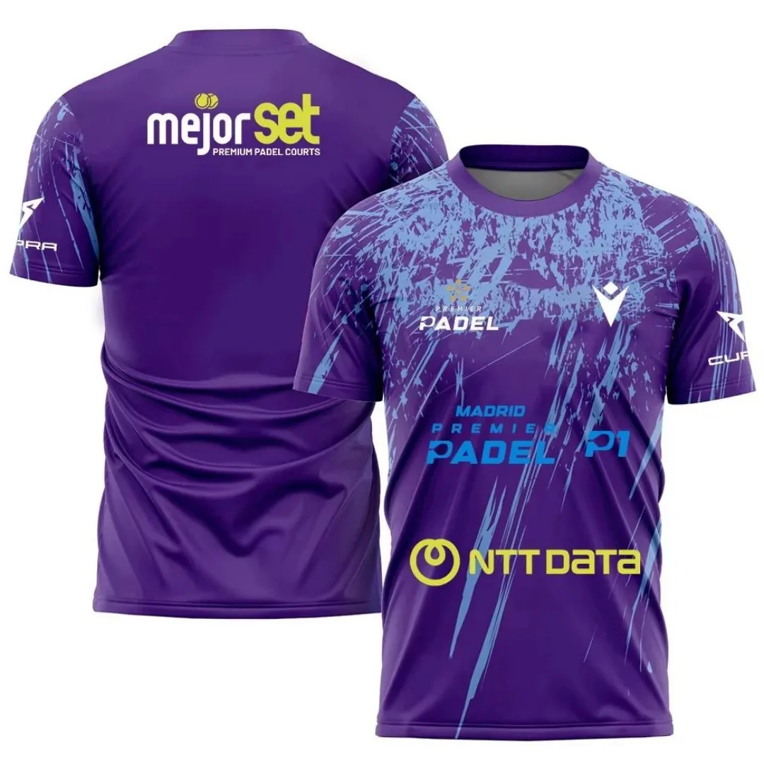 2025 summer new men's round neck light tennis T-shirt short sleeve top comfortable sports badminton clothing fashion T-shirt image 3