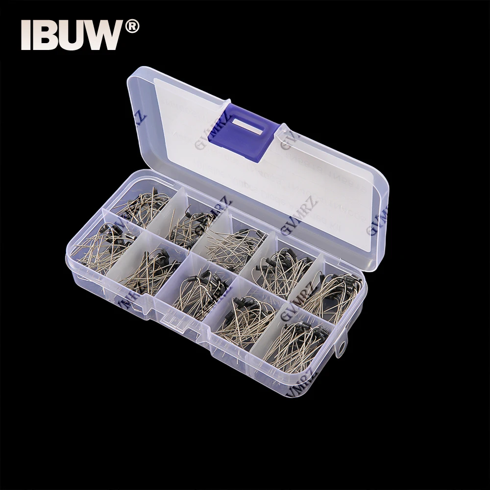 10 Values 200PCS Rectifier Diodes DIP KIT 1N4001 1N4002 1N4003 1N4004 1N4005 1N4006 1N4007 1N5817 1N5818 1N5819 