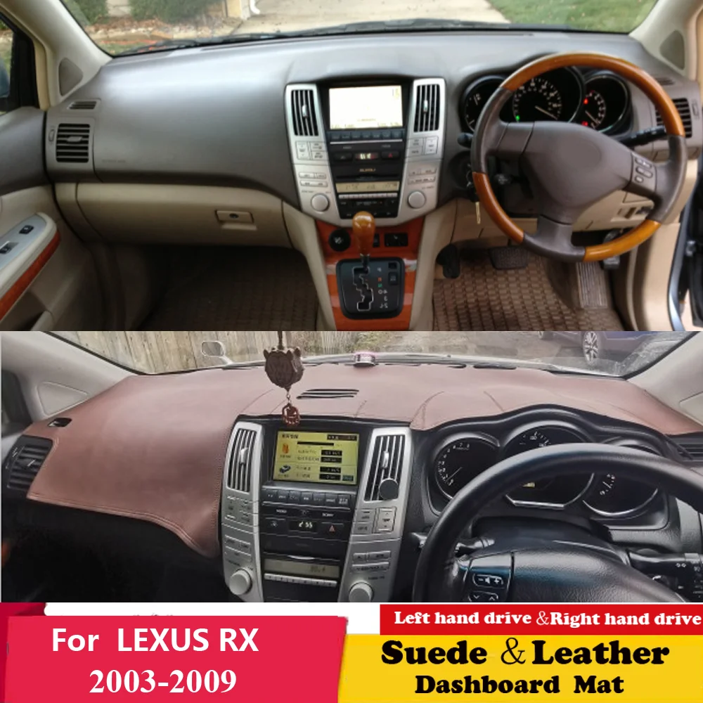 For LEXUS RX RX400 RX350 RX300 2003 2005-2009 Suede Leather Dashmat Dashboard Cover Pad Dash Mat Carpet Car-Styling Accessories