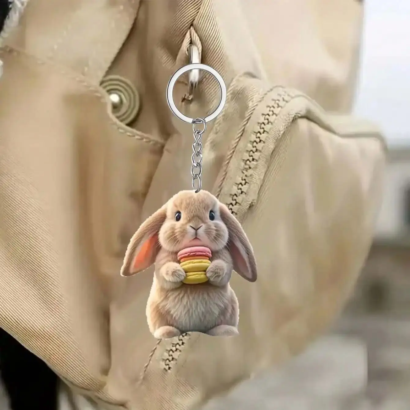 1PCS Cute Rabbit Pendant Multi functional Keychain Decoration Valentine's Day New Year Decoration Car Decoration