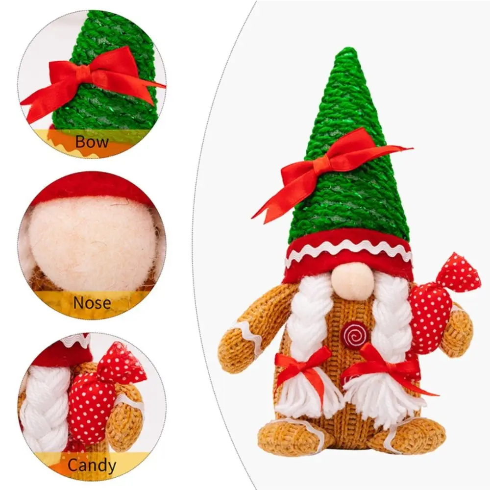 Long Hair/Long Beard Christmas Elf Dwarfs Dolls Candy Handmade Gingerbread Dwarf Dolls Plush Soft Winter Gnomes Decorations