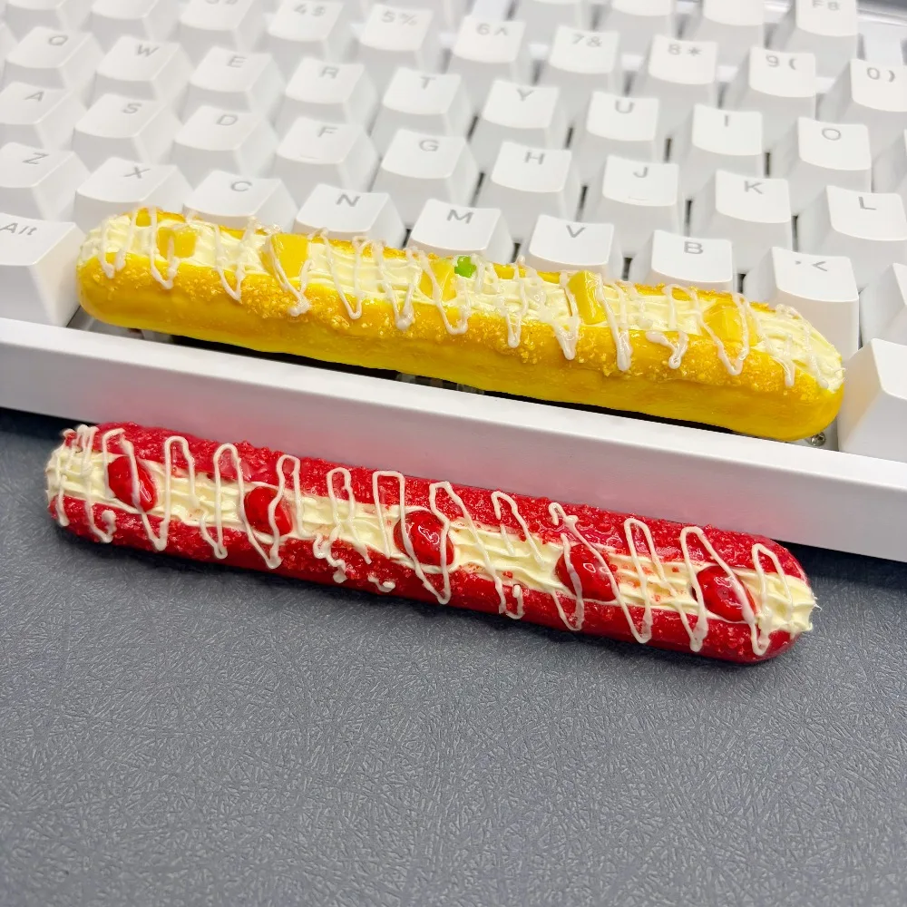 Strawberry Creative  Space Bar Baguette Keycaps ESC Toast  Key cap  Pineapple Bun Keycap Universal Mechanical Keyboard Keycap