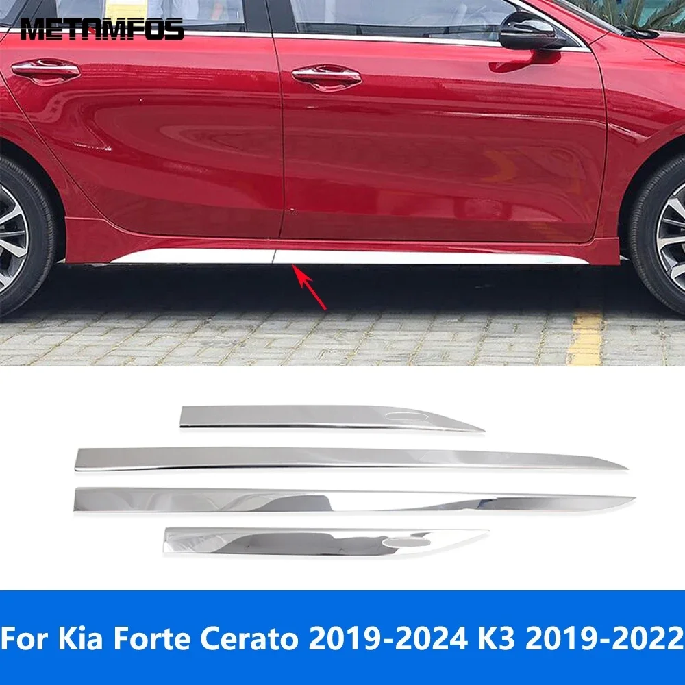 

Accessories For Kia Forte Cerato 2019-2024 K3 2019-2022 Stainless Steel Door Side Line Strip Body Skirt Molding Trim Car Styling