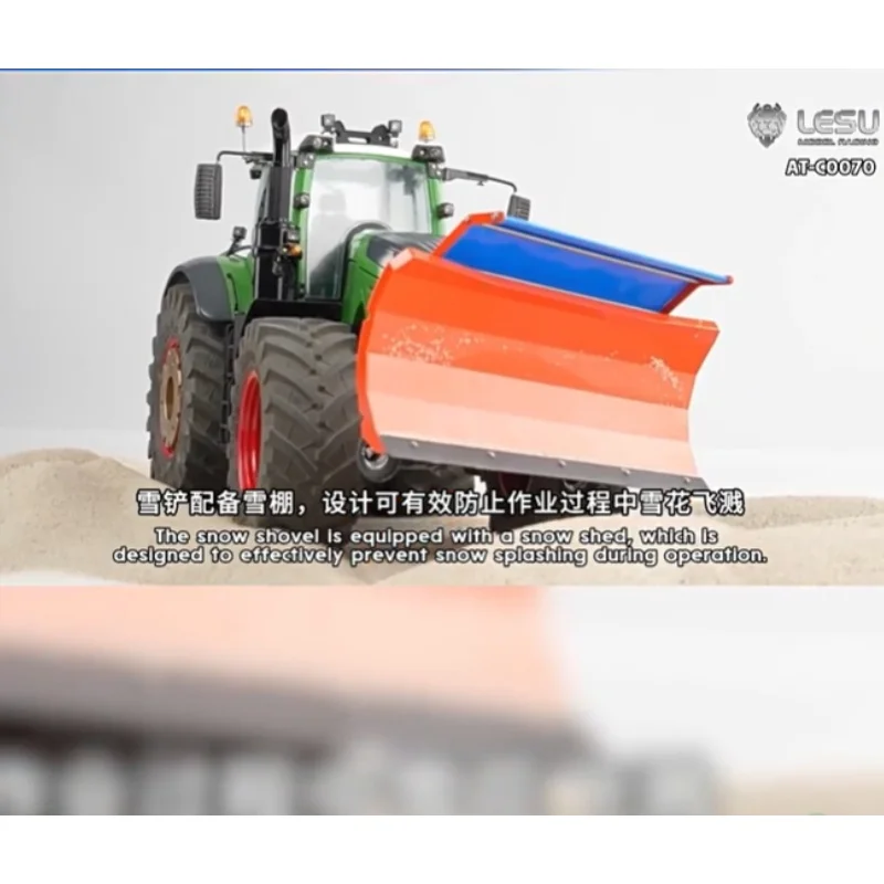 

LESU For 1/14 Aoue-1050 Tractor Upgrade Attachment AT-C0070 Hydraulic Snowplow (Truck DIY Modification Available)