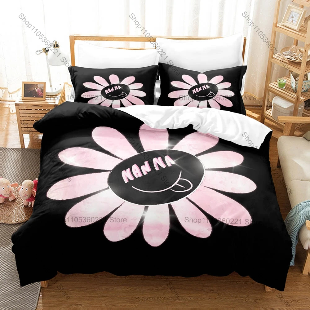Mew Suppasit Duvet Cover + 2 Pillowcases Pastel Retro Line Art Soft Quilt Cover Set Thai Pop Actor Themed Bedroom Decoration
