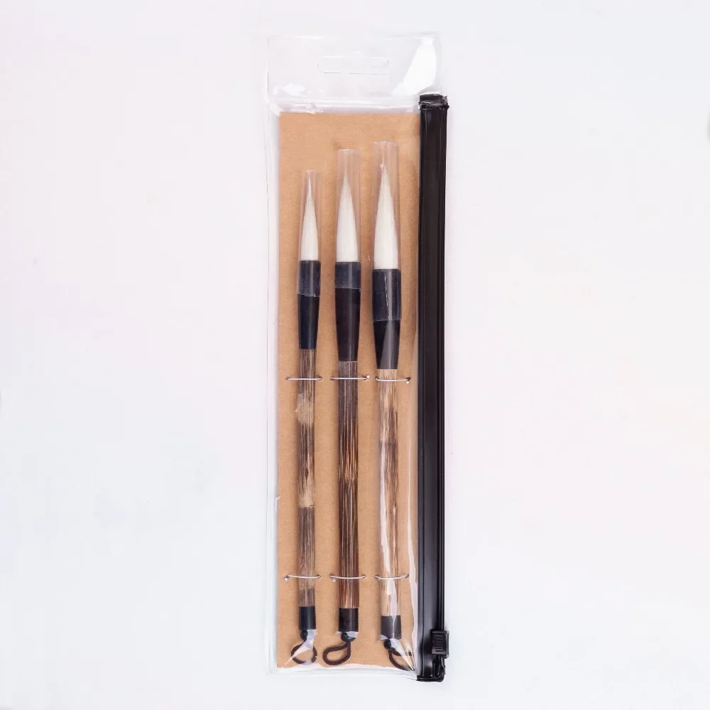 3PC ArtSecret High Grade /Set Goat Hair Bamboo Chinese Handle Painting Supplies Art Calligraphy Watercolor Brush BG-01