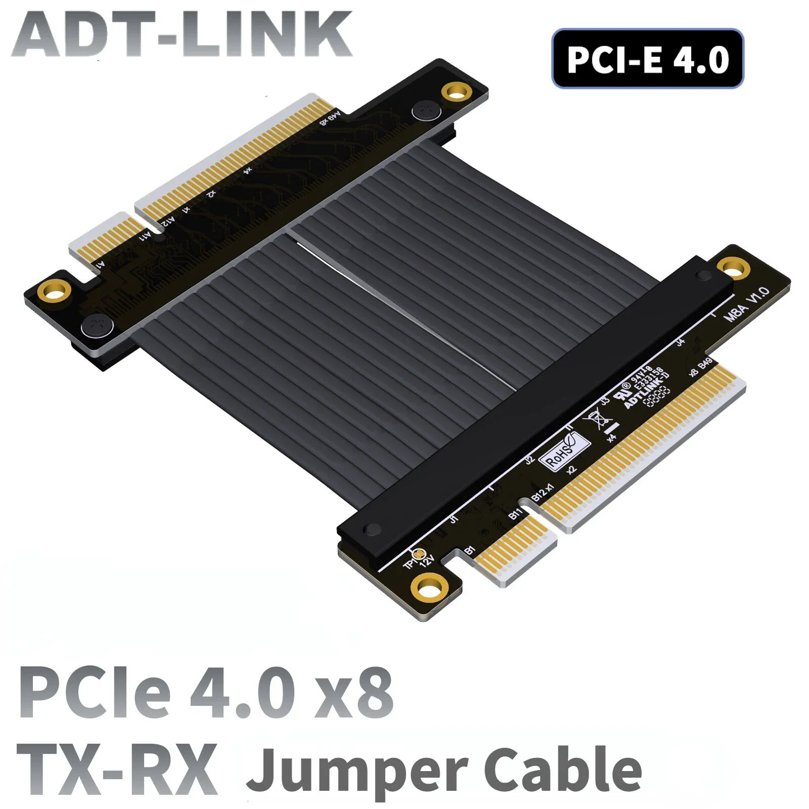 ADT-Link PCI-Express 4.0 8X to PCI-e x8 Jumper Riser Extension Cable Graphics Card Male-Male Female-Female Gen4 PCIe Riser Cable