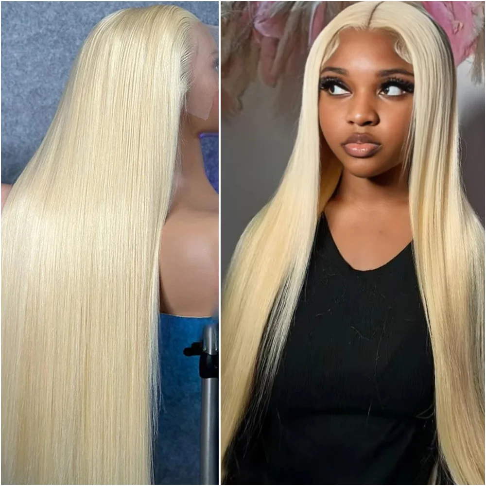 

Hd Transparent 613 Blonde 13x6 Lace Front 100% Human Hair Wig Pre Plucked Bone Straight Lace Frontal Wigs 200% Density For Women