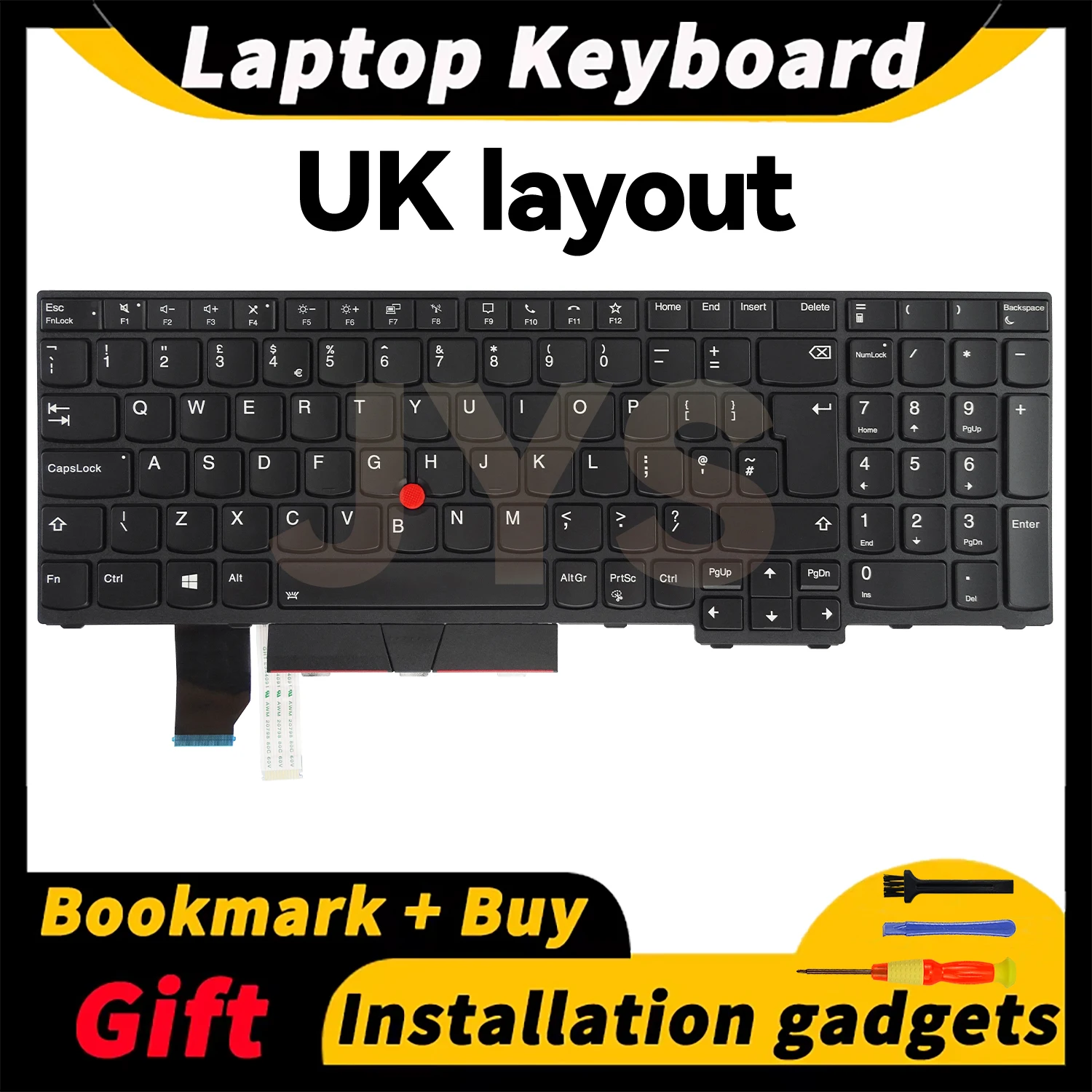 

Suitable for Lenovo Thinkpad T15P/P15V/L15 Gen1 laptops to replace keyboards with backlit UK layout