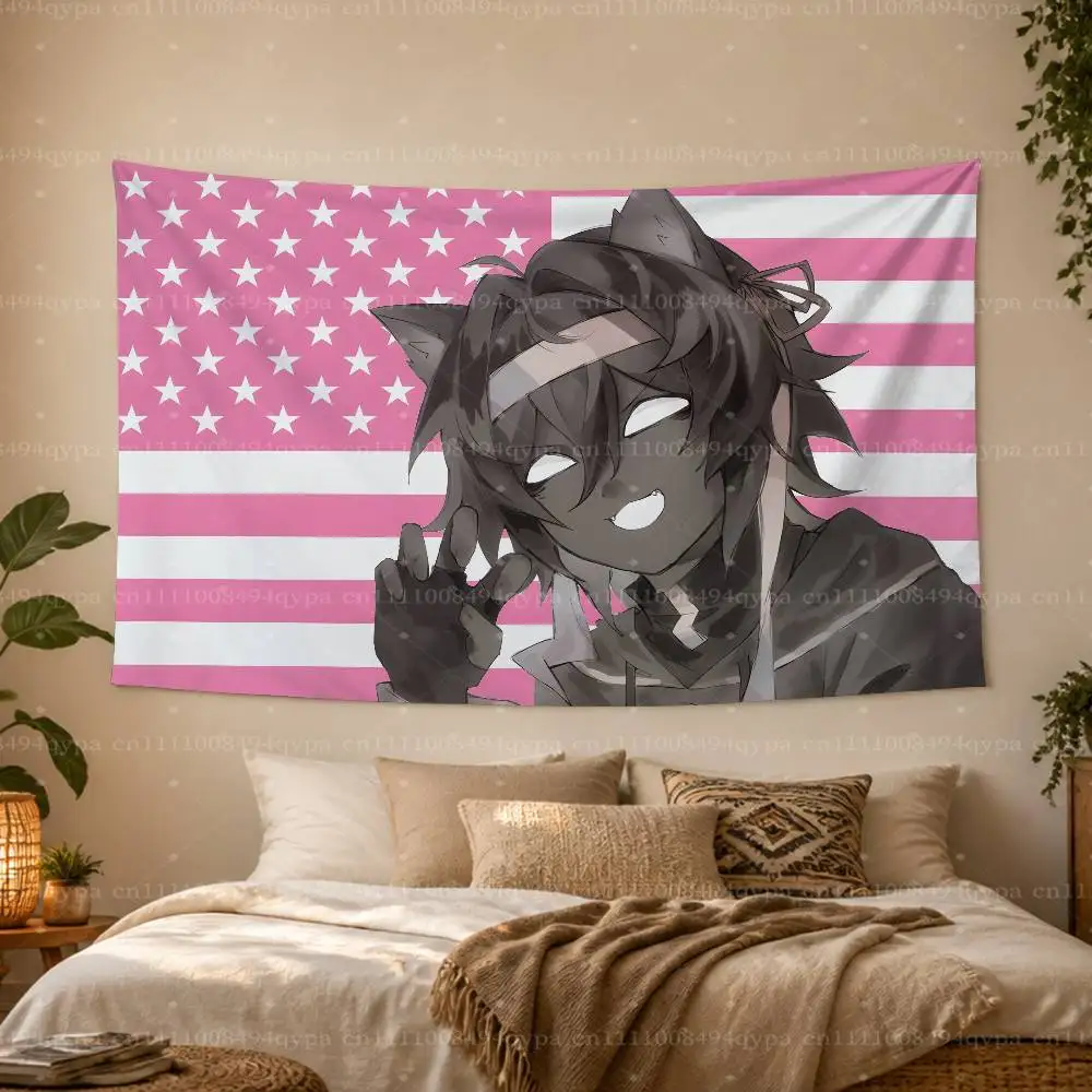 S-Spokeishere Spok U-Unstable Universe UU Amerikanischer Wandteppich mit rosa Flagge für Studentenwohnheim, Schlafzimmer, Outdoor-Dekoration, vier Ösen – Detail 18