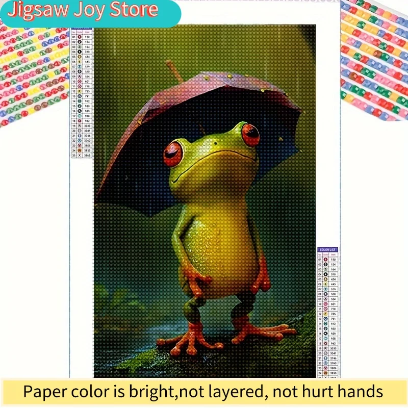 

Алмазная вышивка 5D DIY, 20*30 см, на холсте, с изображением лягушки в дожде, для взрослых, ручная работа, полный круглый набор для снятия стресса