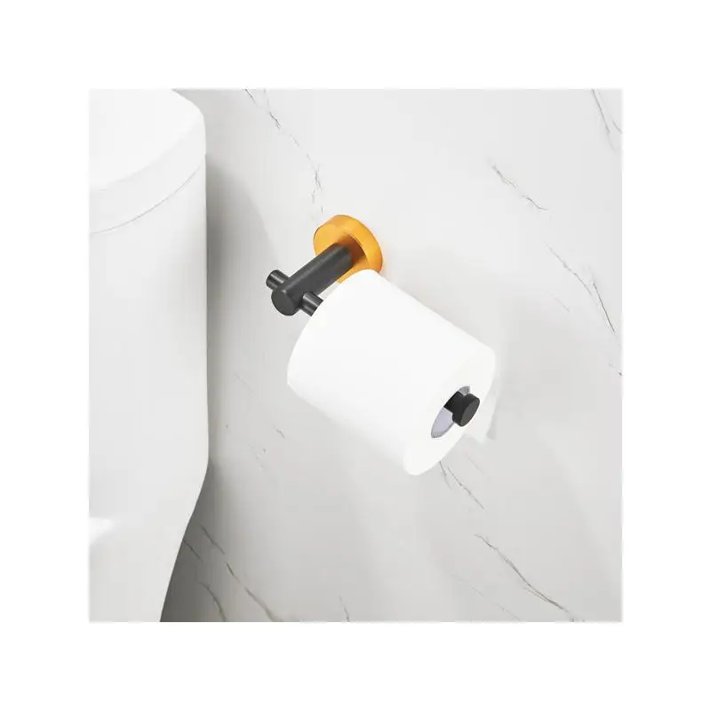 مجموعة أدوات المناشف المكونة من 6 قطع من الألومنيوم السميك، مثبتة على الحائط، 24 بوصة، لمسة نهائية باللونين الأسود والذهبي، مثالية لترقية أجهزة الحمام