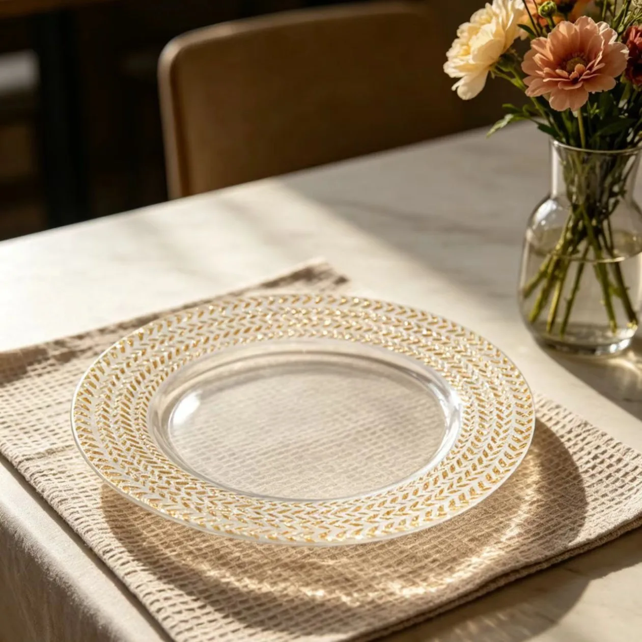 Charger Plates Luxury Tray Party Plate Hotel Catering Dish Festive Decorative Serving Wedding Decoration