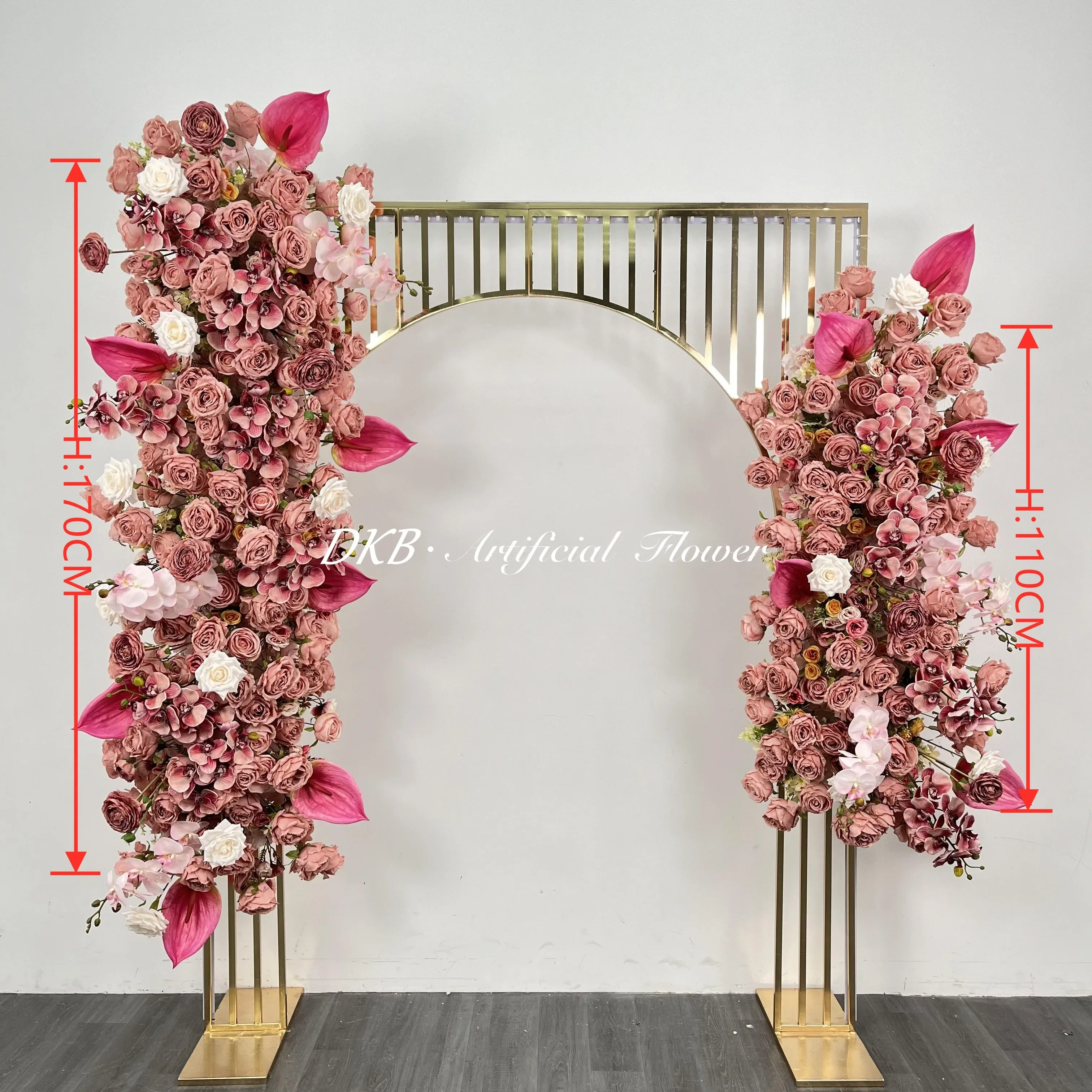 DKB factory wholesale best selling product flower backdrop purple and pink roll up artificial flower wall backdrop