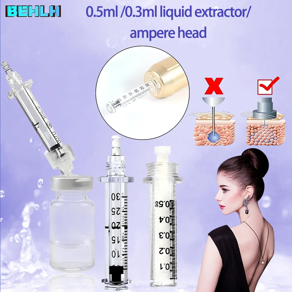 

0.3ml 0.5ml Disposable Sterile Ampoule Head for Hyaluron Pen Hyaluronic Acid Gun Atomizer Anti-wrinkle for Lip Filler Lifting