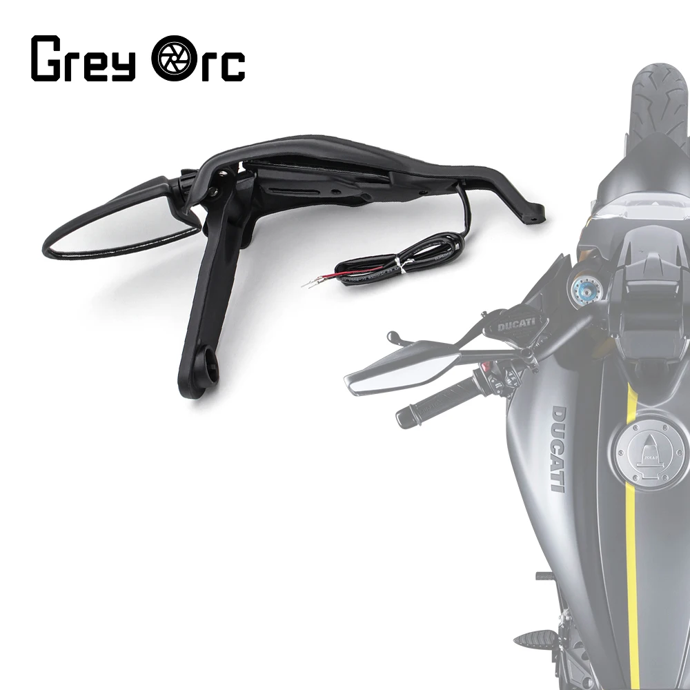 مرآة الرؤية الخلفية لحارس اليد للدراجة النارية مع إشارة الانعطاف، مرآة جانبية لليد لـ DUCATI Monster 796 Hypermotard 1100S