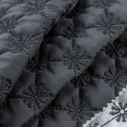 100X150CM Snowflake Embroidered Fabric Winter Warm Quilted Cotton Padded Material For Makeup Bag Hat Costume