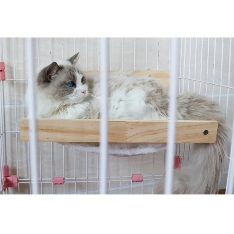 Support perche pour chat, meubles montés sur Cage, hamac cadre en bois Durable, hamac confortable, fournitures