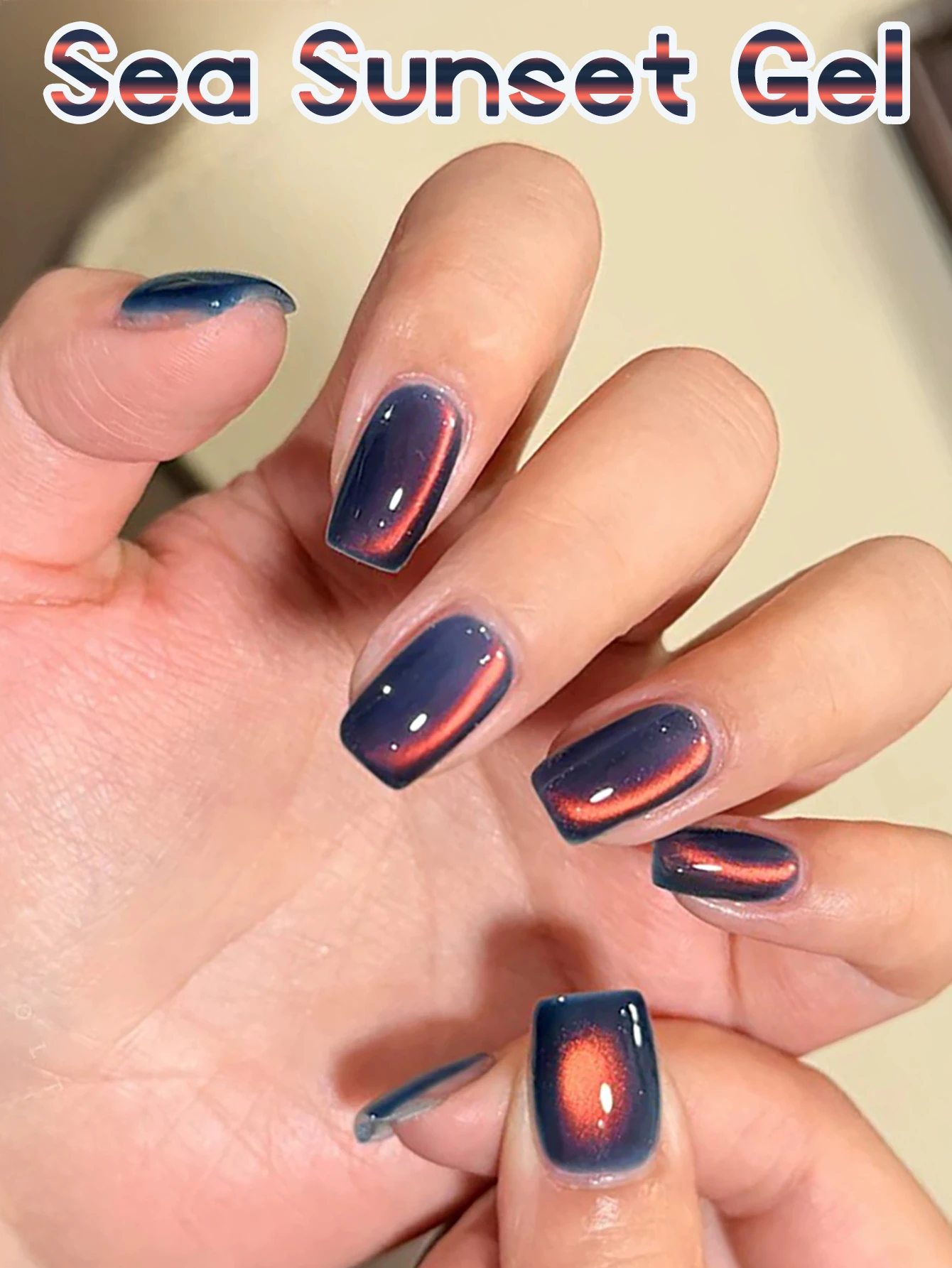 1 Uds TC Popular puesta de sol de mar esmalte de uñas de Gel de ojo de gato Otoño Invierno blanqueamiento gradiente Gradual satén cuentas de vidrio fino arte de uñas