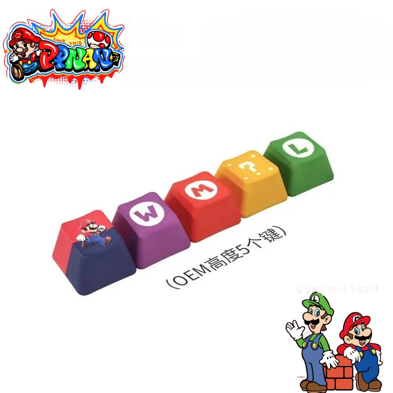 

Super Mario Cartoon Cute Keyboard Cap Creative Kawaii Male and Female Colored Alphabet Mechanical Keyboard Cap Gift Wholesale