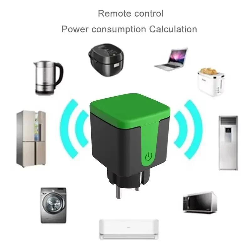 Soket pintar luar ruangan Wifi Tuya IP44 tahan air Remote Control nirkabel Plug EU 16A mendukung adegan Linkage Alexa Google Home Vocie