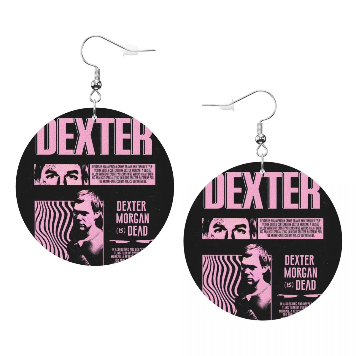 

Висячие серьги на заказ, кожаные серьги-капли Dexter Morgan, серьги из ПВХ из фильма для подарков, изящные ювелирные изделия