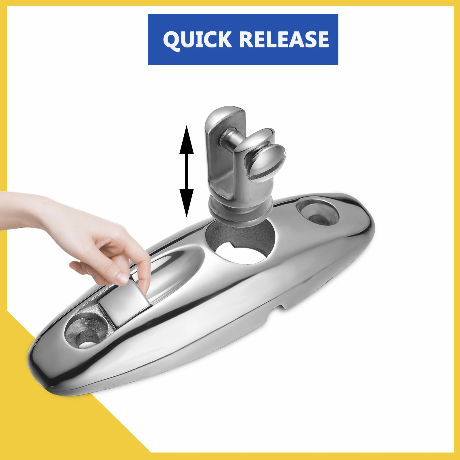 Quick Release Boat Bimini Top Swivel Deck Hinge 316 Stainless Steel, 360 Degree Swivel Deck Side Mount Hinge Include Screws