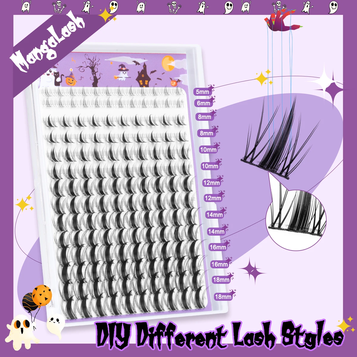 DIY Lash Clusters Wispy Eyelash Extensions Eyelashes Clusters with Lower Lashes Reusable Halloween Christmas Makeup
