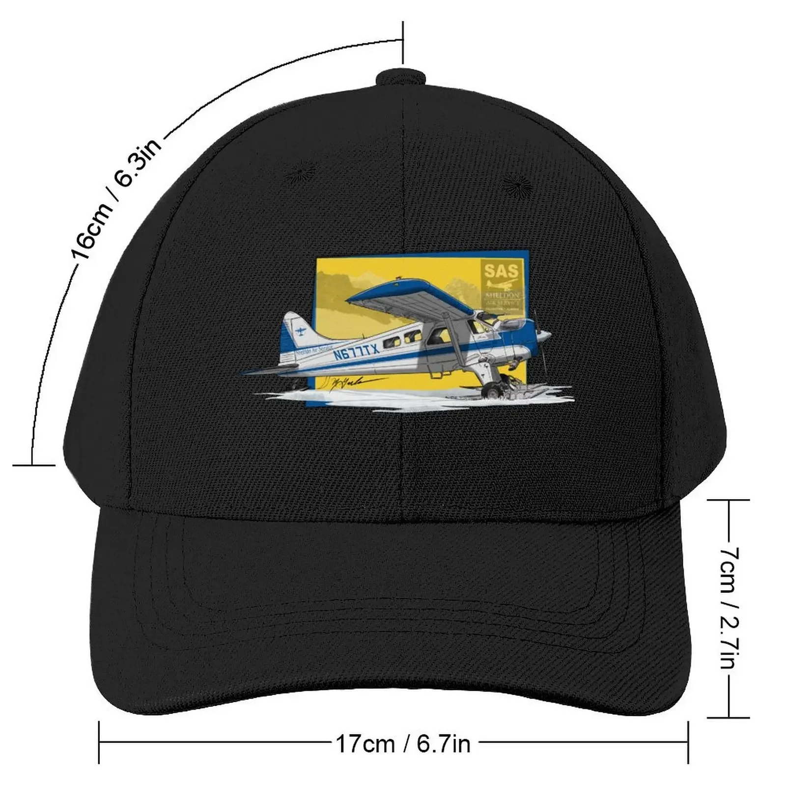 Sheldon Air Service Dehaviland Beaver on Skis Baseball Cap beach hat Beach Rugby Sun Hats For Women Men's