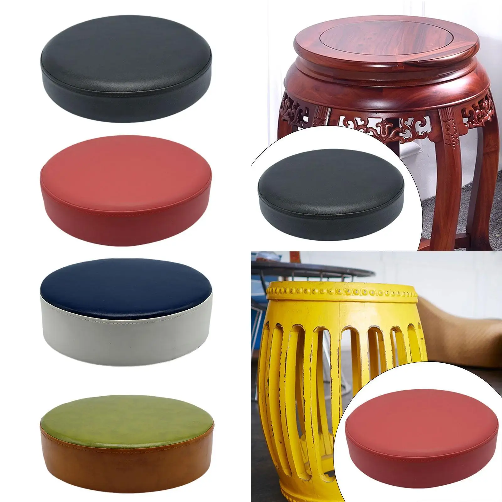 Soft Stool Cushion, Stool Chair Pad, Waterproof PU Leather Chair Cushion for Telescopic Stool