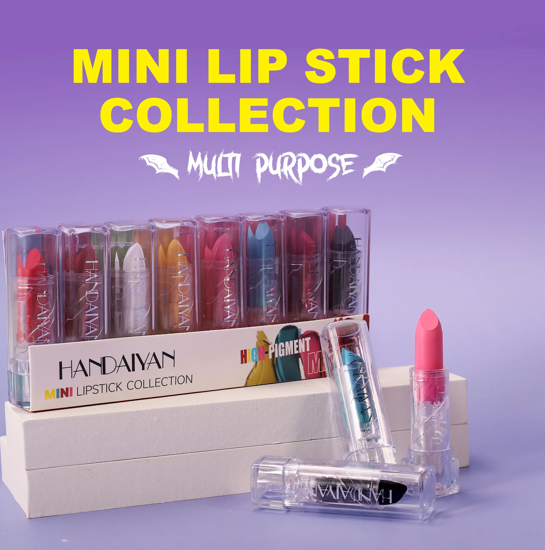 8Pcs Matte Lipstick Set, Dark Black White Vampire Lipsticks, Face Body Painting, DIY Halloween Party Makeup Cosmetic