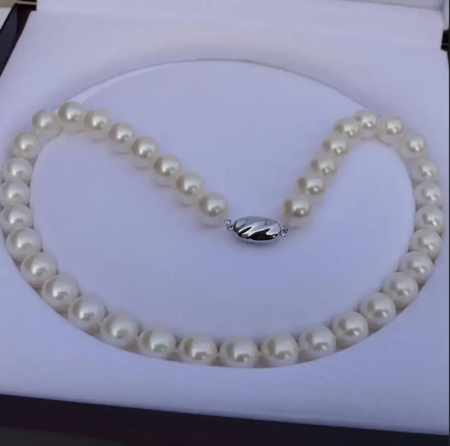 

Fine Jewelry natural pearl 11-12mm round very bright light Pearl necklace 18INCH