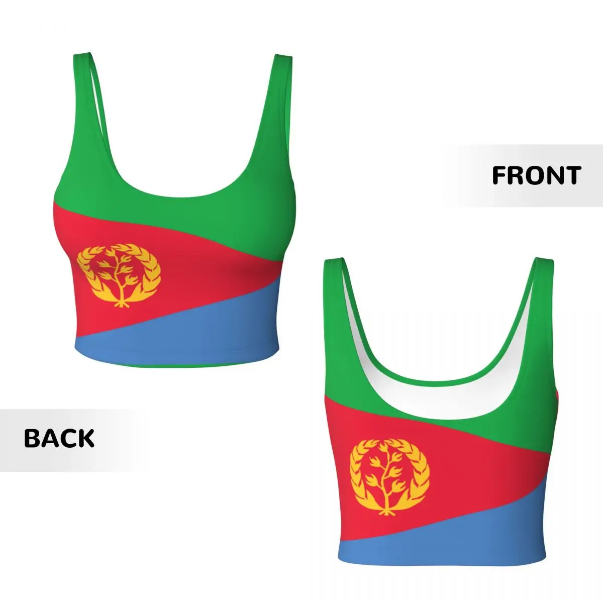 Yoga Vest Women Gym Sports Crop Tops Eritrea Flag Streetwear Workout Breathable Tank Top Female