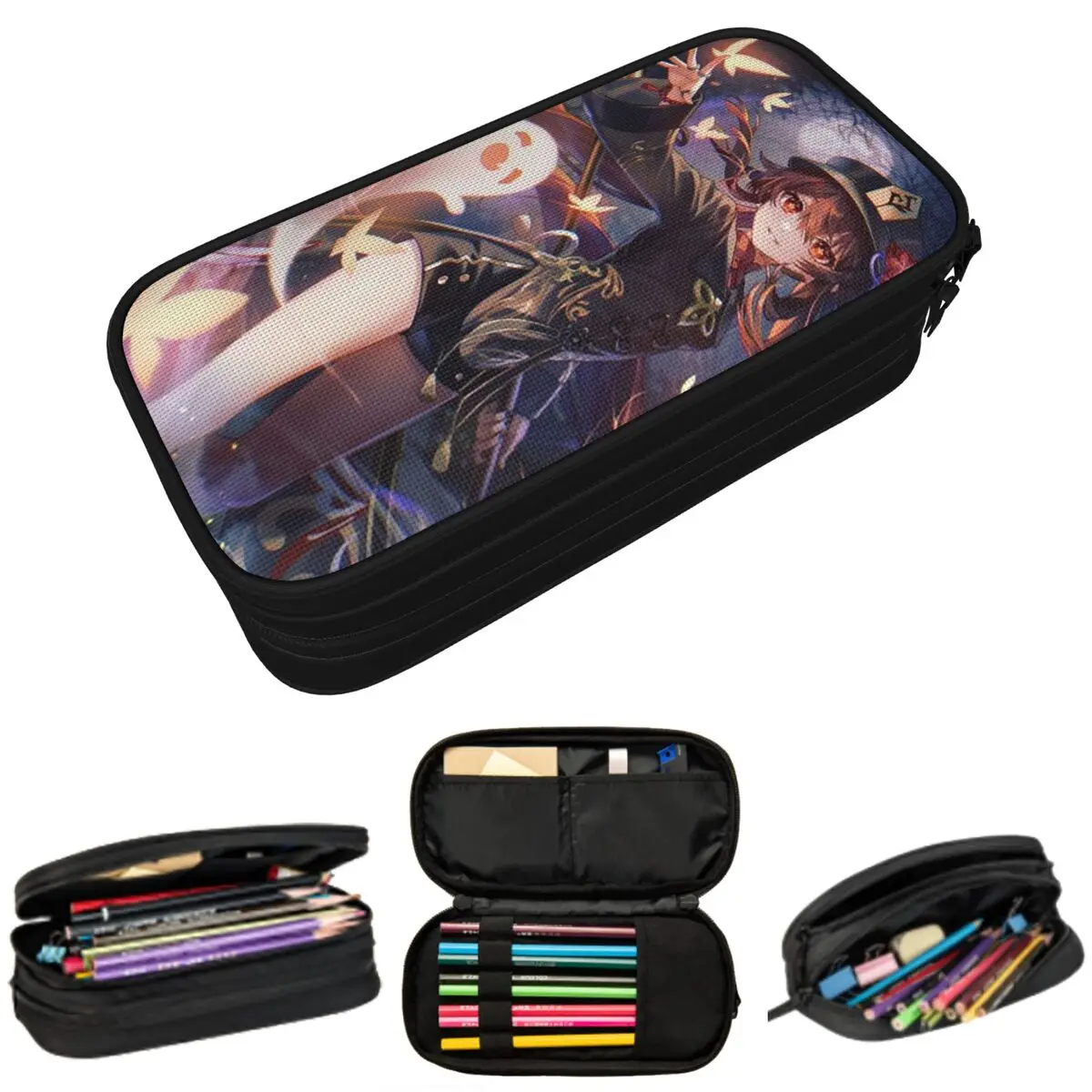 

Hutao Game Genshin Impact Anime Pencil Case for Boys Girls School Pen Box Pencil Bag Stationery Supplies Pen Holder Bag
