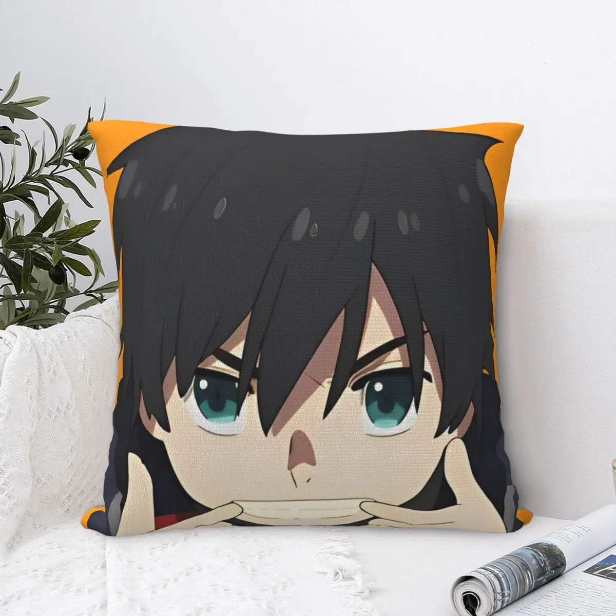 Darling In The Franxx-наволочка Hiro, полиэстеровая наволочка, декоративная наволочка, домашний квадратный чехол 40X40 см